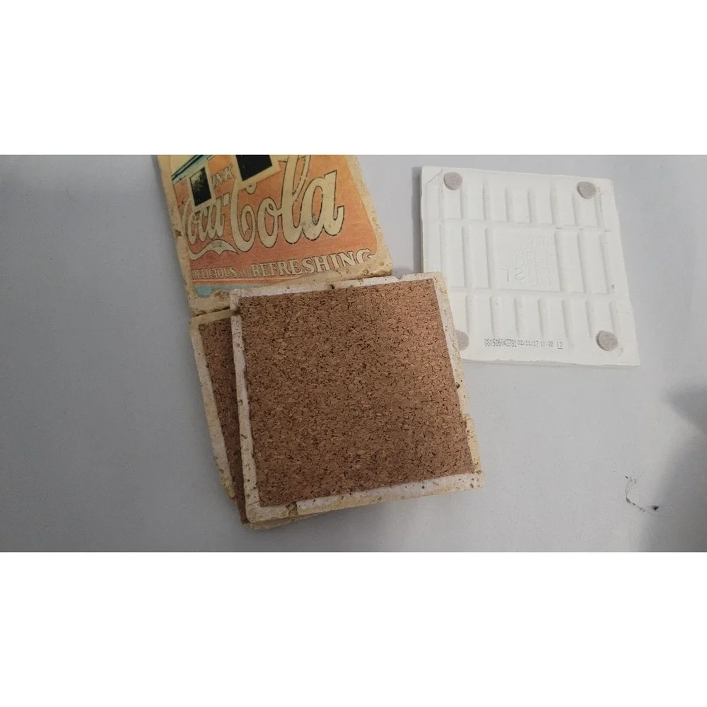 Georgia Landmarks Stone Coasters, Set of 4, Fox, Coca Cola, Flying Biscuit, BigP